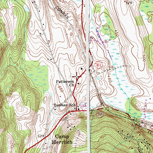 Topographic Map of Patterson Baptist Church Cemetery, NY