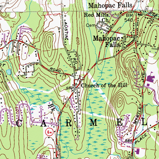 Topographic Map of Presbyterian Cemetery, NY