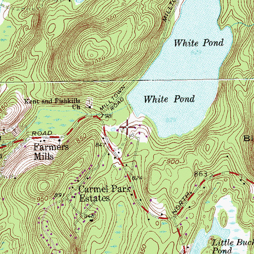 Topographic Map of Russell Mead Cemetery, NY