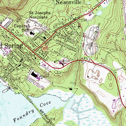 Topographic Map of Butterfield Memorial Hospital, NY