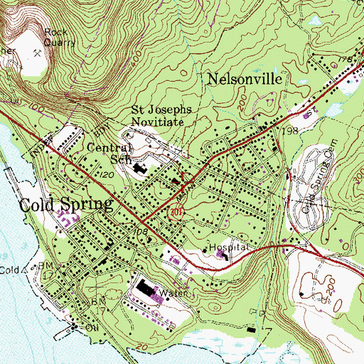 Topographic Map of Cold Spring Methodist Church, NY