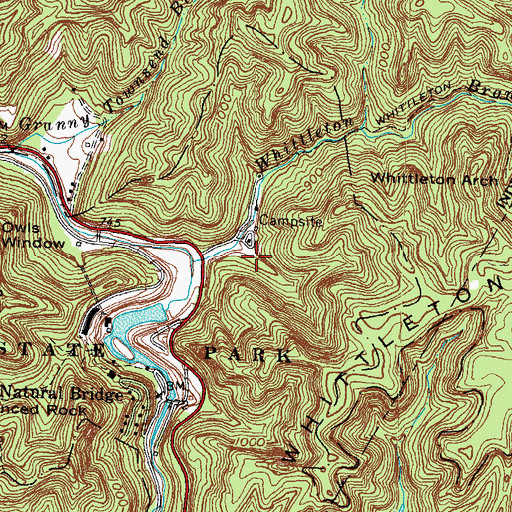 Topographic Map of Henson Cave Arch, KY