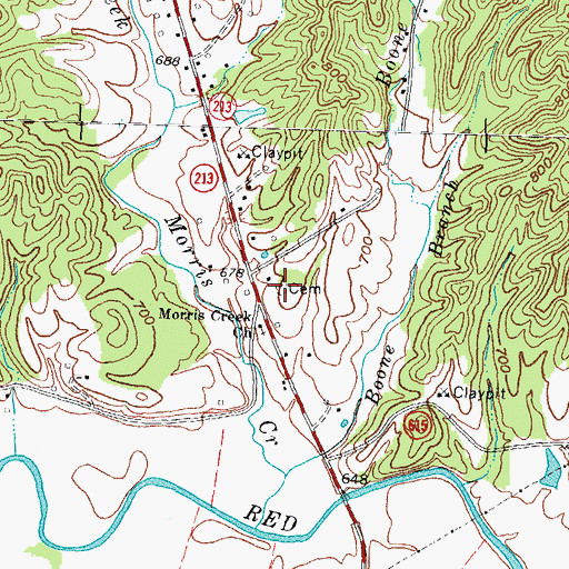 Topographic Map of Rest Haven Cemetery, KY