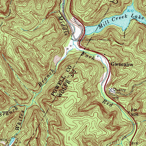 Topographic Map of Glencairn Church, KY