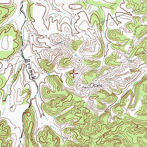 Topographic Map of Todd Church, KY
