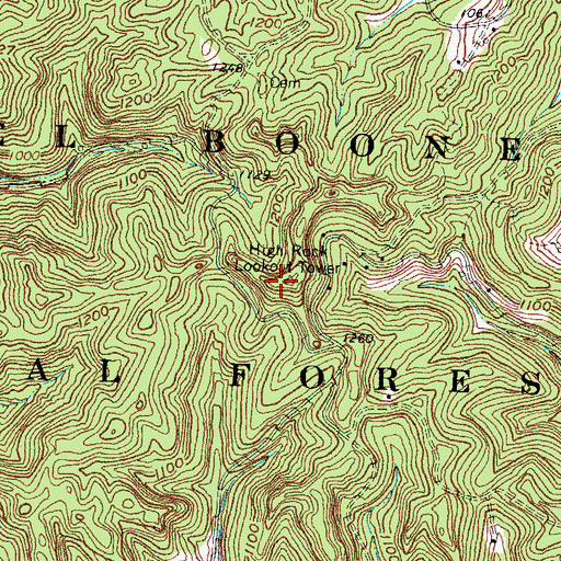 Topographic Map of High Rocks, KY