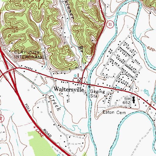 Topographic Map of Red River Iron Works (historical), KY