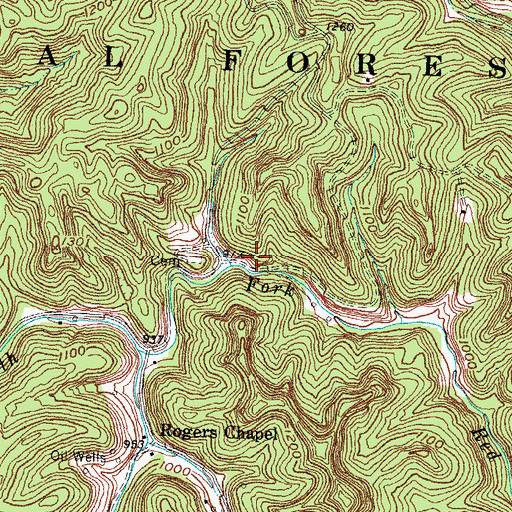 Topographic Map of The Devils Gulch, KY