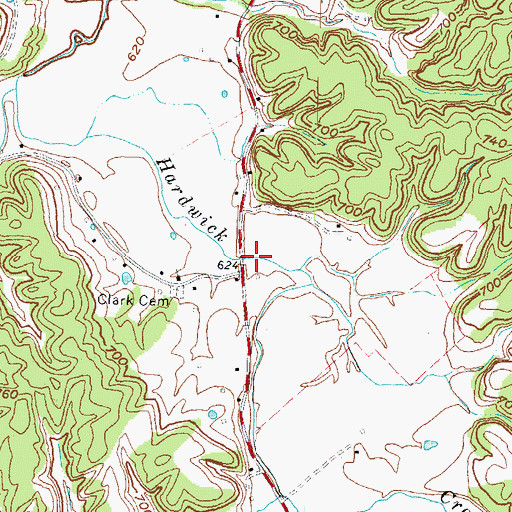 Topographic Map of Vaughn Mill, KY