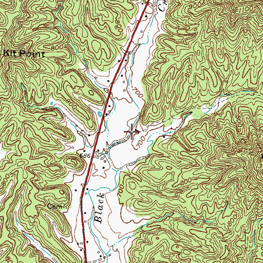 Topographic Map of Black Creek (historical), KY