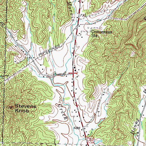 Topographic Map of Morris Creek (historical), KY
