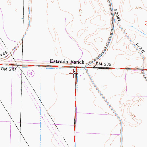 Topographic Map of Estrada Ranch, CA