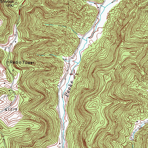 Topographic Map of Pecks Creek (historical), KY