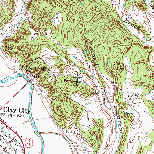 Topographic Map of Piggville (historical), KY