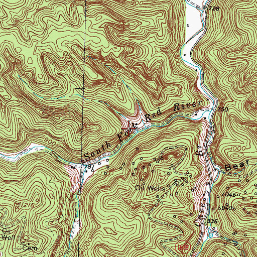 Topographic Map of South Fork (historical), KY