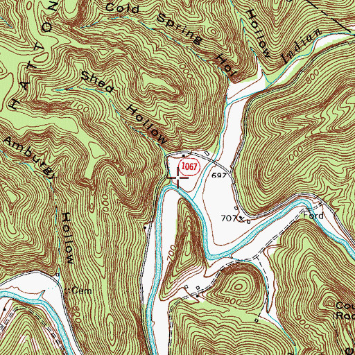 Topographic Map of Bragg Post Office (historical), KY