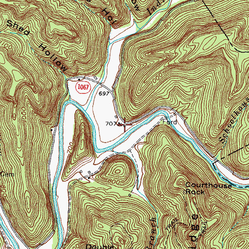 Topographic Map of Haystack Post Office (historical), KY