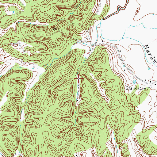 Topographic Map of Vaughn Mill Post Office (historical), KY