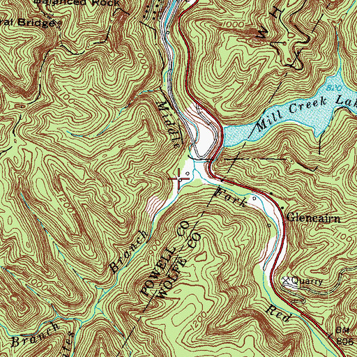 Topographic Map of Glencairn School (historical), KY