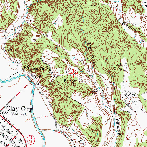 Topographic Map of White School, KY