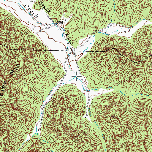 Topographic Map of Right Fork Hog Creek, KY