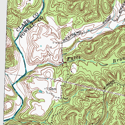 Topographic Map of Hidden Valley, KY