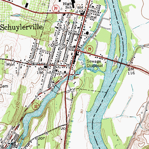 Topographic Map of Niagara-Mohawk Power Corporation Schuylerville Hydro Station, NY