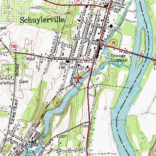 Topographic Map of Notre Dame Visitation Church, NY