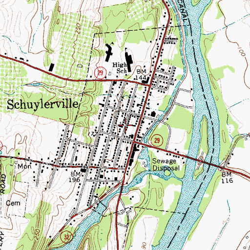 Topographic Map of Quaker Springs United Methodist Church, NY