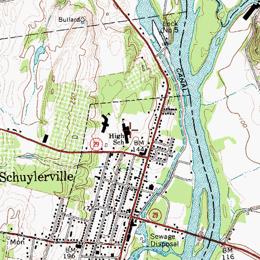 Topographic Map of Schuylerville Junior-Senior High School, NY