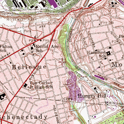 Topographic Map of Calvary Baptist Church, NY
