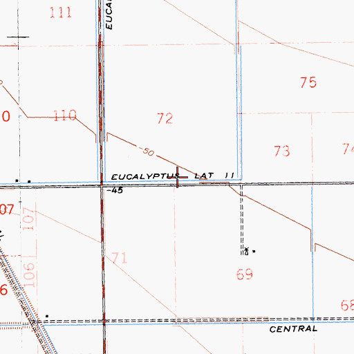 Topographic Map of Eucalyptus Lateral Eleven, CA