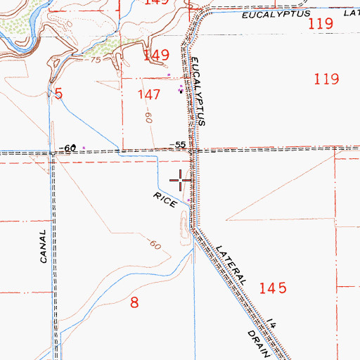 Topographic Map of Eucalyptus Lateral Fourteen, CA