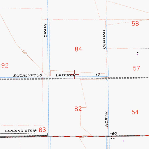 Topographic Map of Eucalyptus Lateral Seventeen, CA