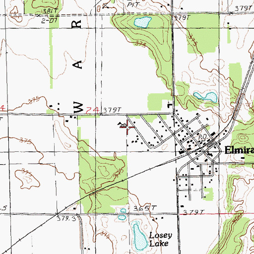 Topographic Map of Elmira Elementary School, MI