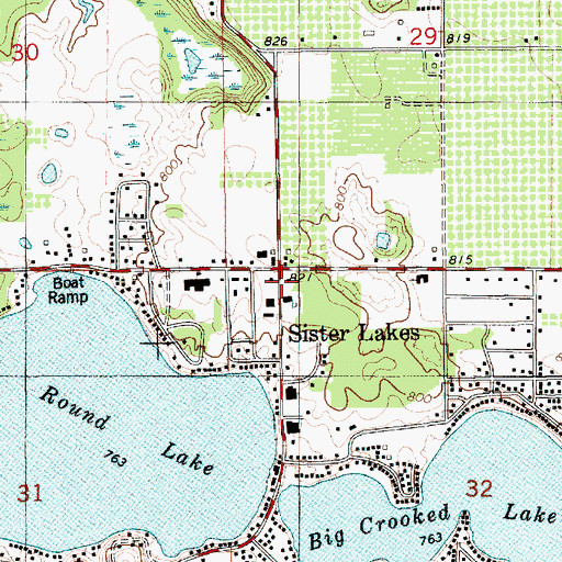 Topographic Map of Sister Lakes Academy, MI