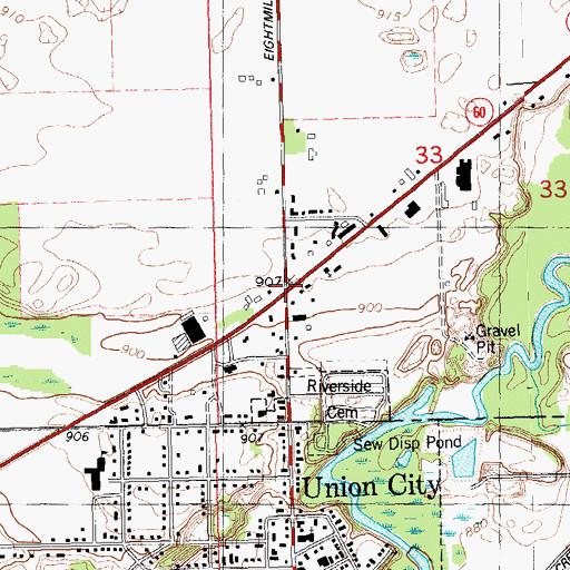 Topographic Map of Our Lady of Fatima Church, MI