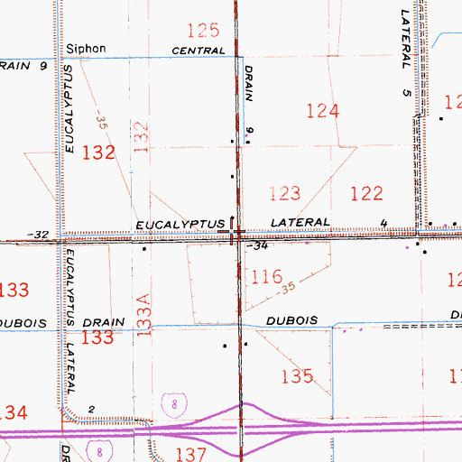 Topographic Map of Eucalyptus Lateral Four, CA