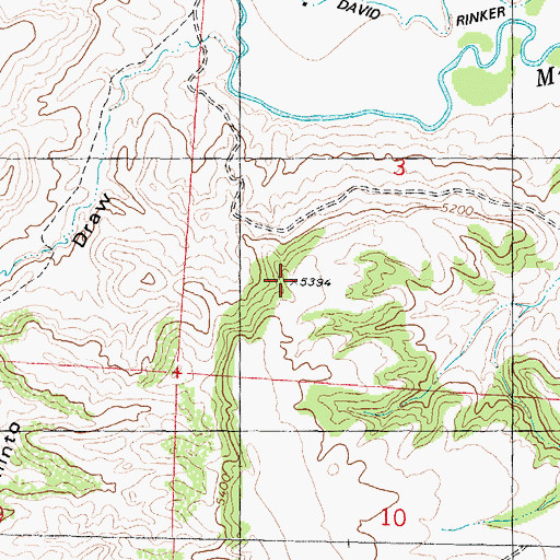 Topographic Map of Harlan Ridge, WY
