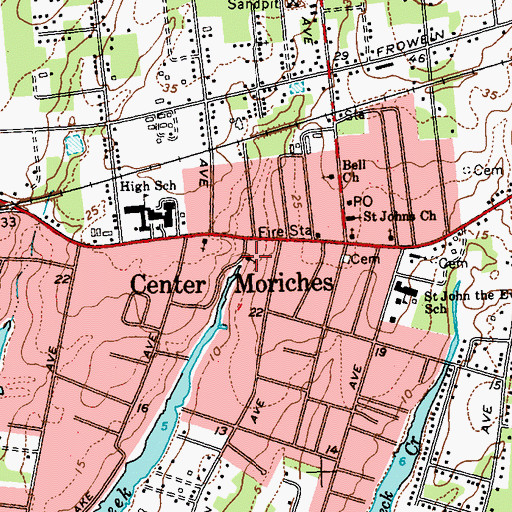 Topographic Map of Christ Full Gospel Church, NY