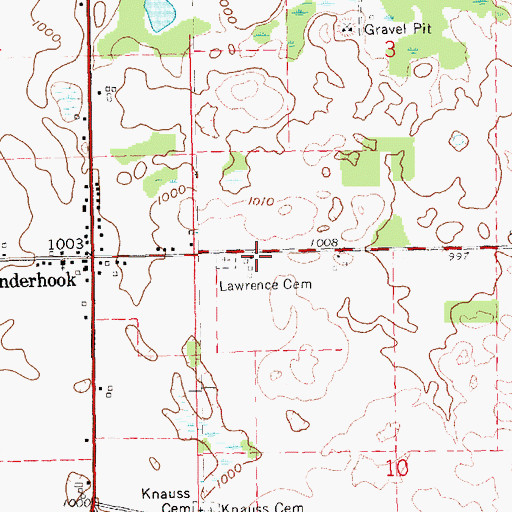 Topographic Map of Michiana Calvary Fellowship Church, MI