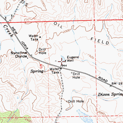Topographic Map of Eugene Well, CA