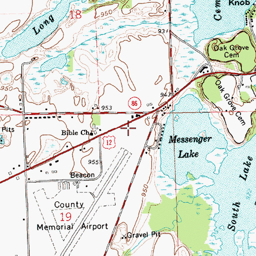 Topographic Map of World Harvest Assembly Church, MI