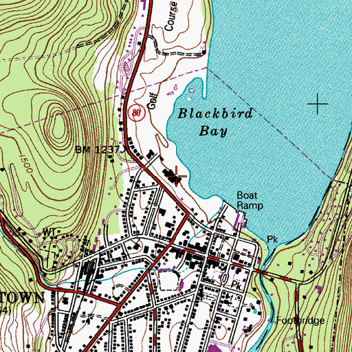 Topographic Map of Knox School (historical), NY