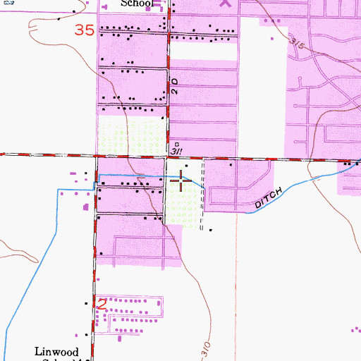 Topographic Map of Evans Ditch, CA
