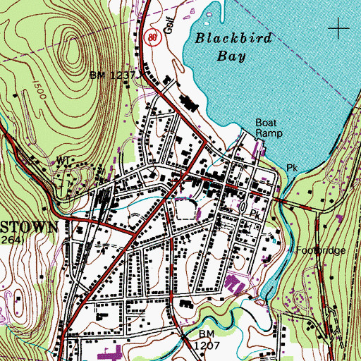 Topographic Map of Cooperstown Village Hall, NY