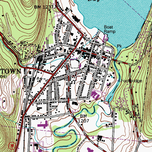Topographic Map of Saint Mary's Roman Catholic Church, NY