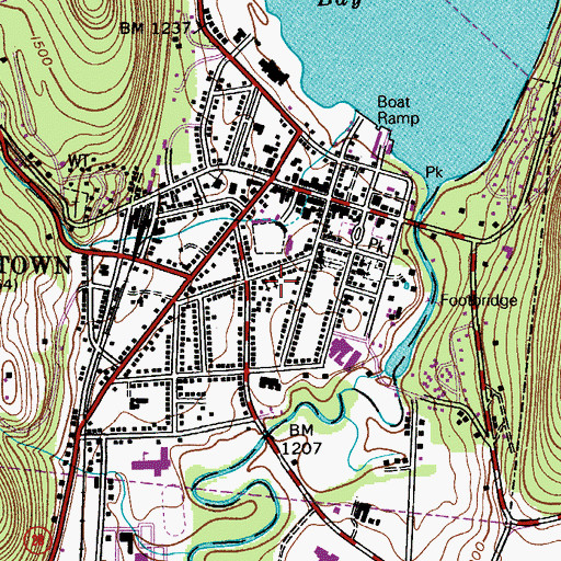 Topographic Map of First Baptist Church, NY