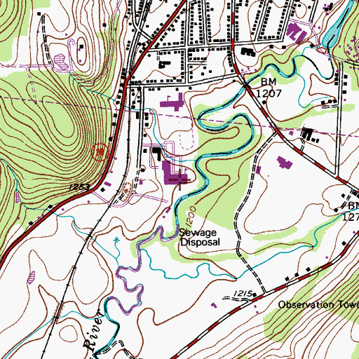 Topographic Map of Cooperstown Middle-Senior High School, NY