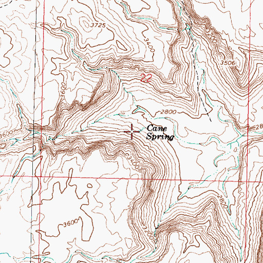Topographic Map of Cane Spring, AZ